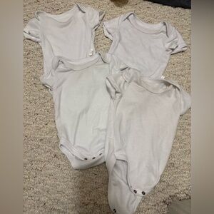 4 Classic White Onesies